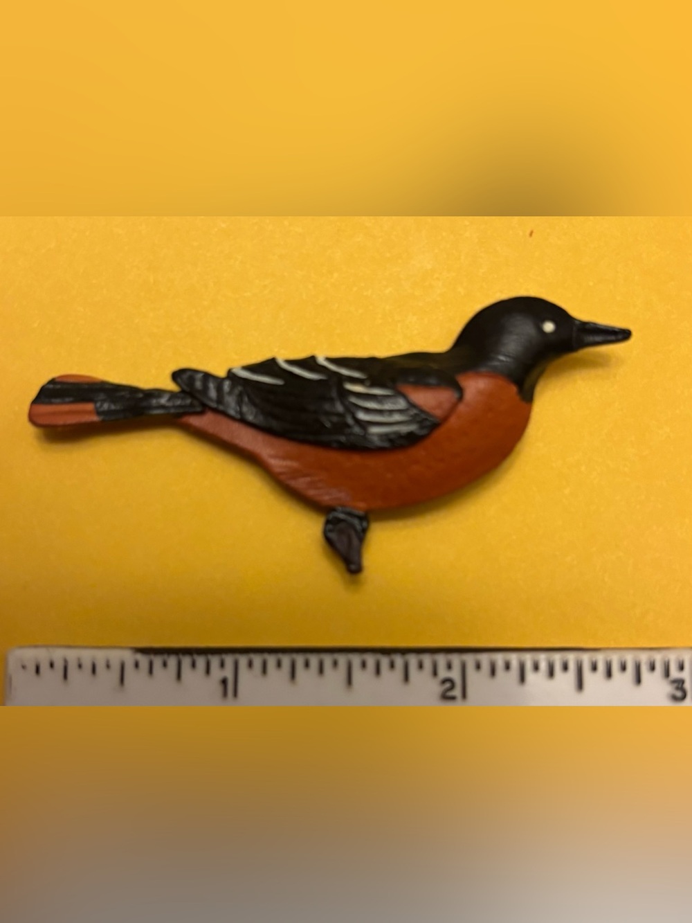 Decorative Bird brooch - Black and Brown